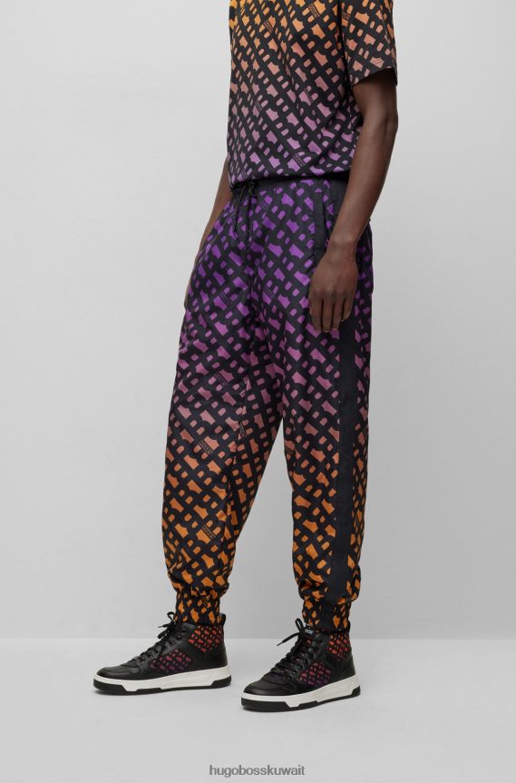 4TFNJN1018 منقوشة Hugo Boss قطعة سفلية رياضية بقصّة مريحة x khaby مع حروف متدرجة