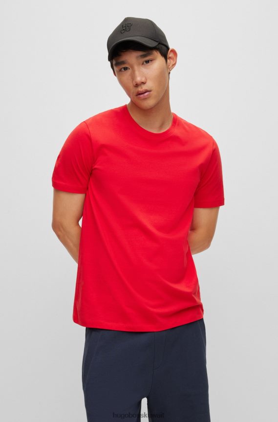 4TFNJN1031 أحمر فاتح Hugo Boss Hugo حزمة من قطعتين من تي شيرتات الملابس الداخلية القطنية باللون الأحمر الفاتح مع شعار عمودي
