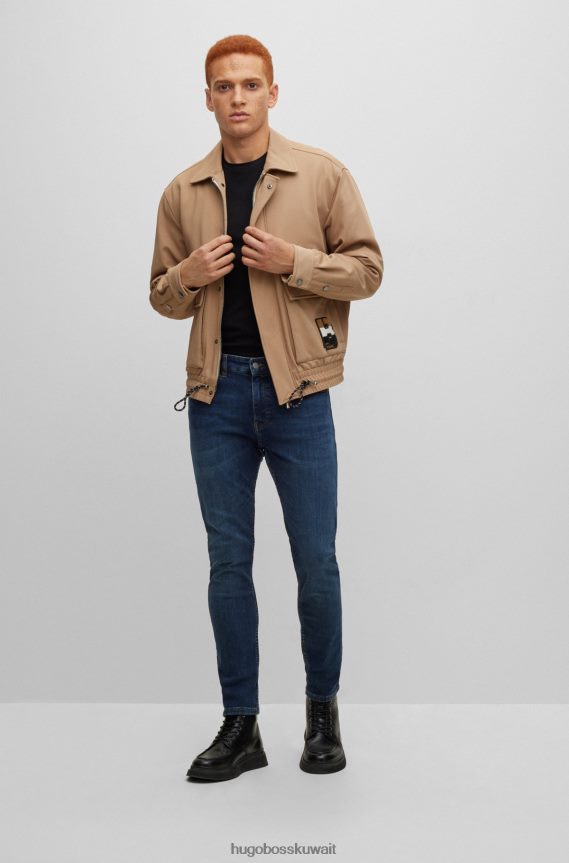 4TFNJN1042 أزرق غامق Hugo Boss جينز هوغو ذو قصة ضيقة باللون الأزرق الداكن من قماش الدنيم النيلي فائق التمدد