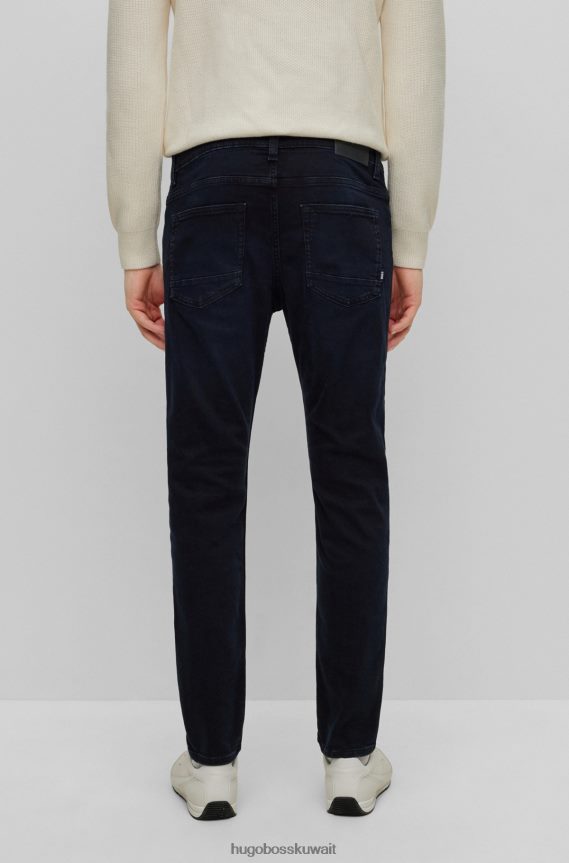 4TFNJN1047 أزرق غامق Hugo Boss بنطال جينز ضيق باللون الأزرق والأسود من قماش الدنيم المطاطي المريح هوغو باللون الأزرق الداكن