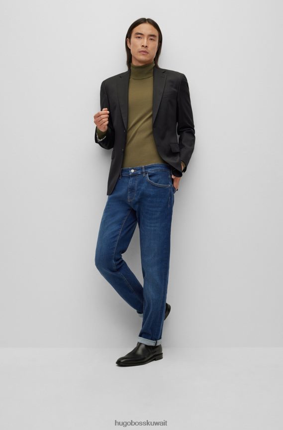 4TFNJN1061 أزرق Hugo Boss جينز هوغو الأزرق ذو المقاس العادي من قماش الدنيم المريح باللون الأزرق الداكن