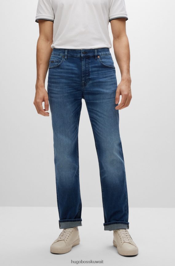 4TFNJN1062 أزرق Hugo Boss بنطلون جينز Hugo مريح باللون الأزرق والأسود من قماش الدنيم المطاطي المريح