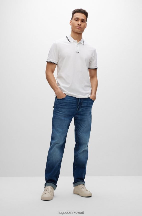 4TFNJN1062 أزرق Hugo Boss بنطلون جينز Hugo مريح باللون الأزرق والأسود من قماش الدنيم المطاطي المريح