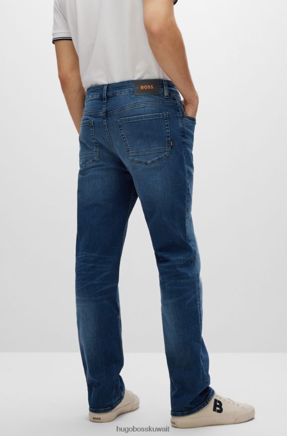 4TFNJN1062 أزرق Hugo Boss بنطلون جينز Hugo مريح باللون الأزرق والأسود من قماش الدنيم المطاطي المريح