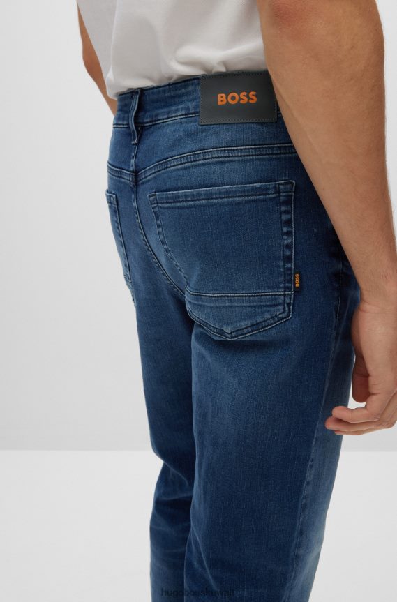 4TFNJN1062 أزرق Hugo Boss بنطلون جينز Hugo مريح باللون الأزرق والأسود من قماش الدنيم المطاطي المريح