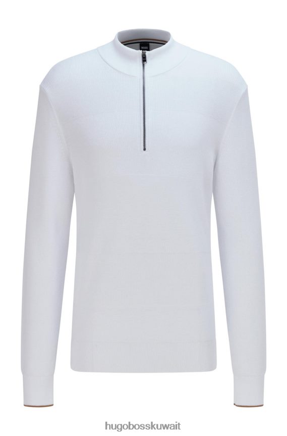 4TFNJN107 أبيض Hugo Boss نصف سحاب للعرق إليوس 50466536 أبيض