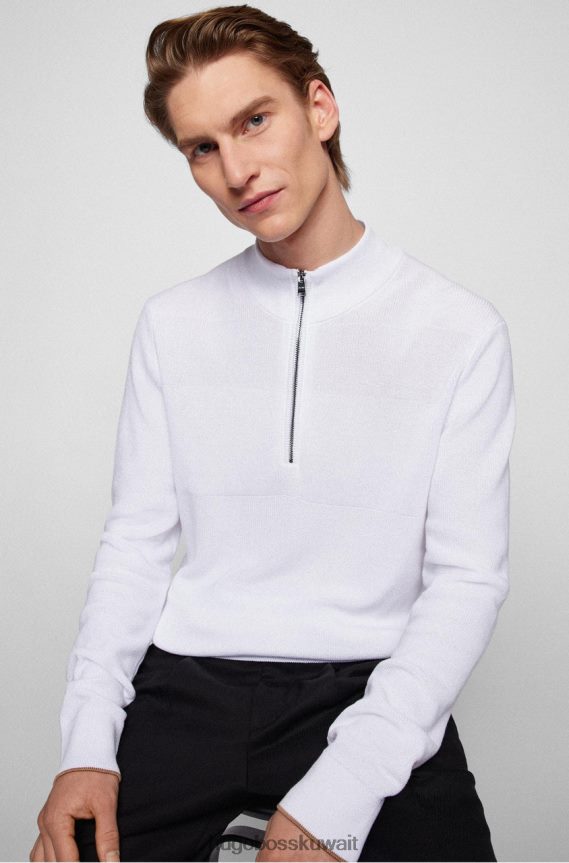 4TFNJN107 أبيض Hugo Boss نصف سحاب للعرق إليوس 50466536 أبيض