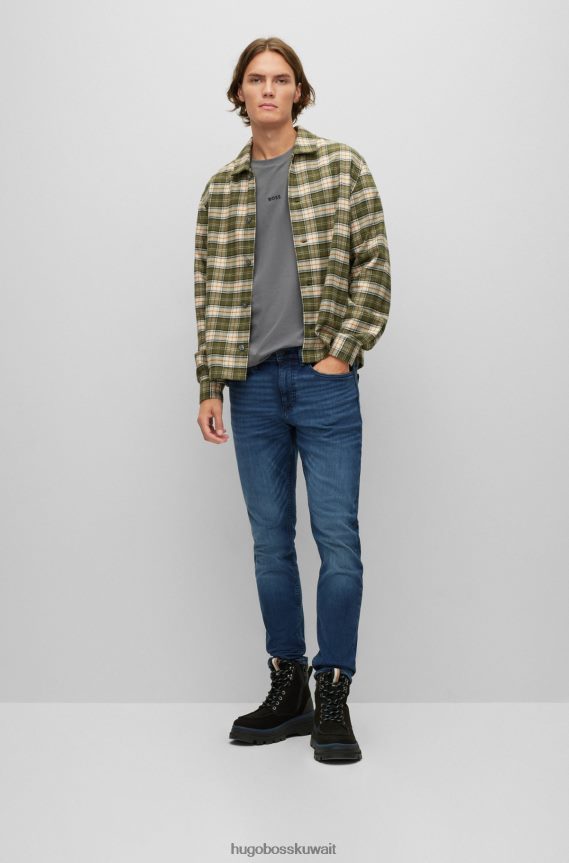 4TFNJN1083 أزرق Hugo Boss بنطال جينز ضيق باللون الأزرق والأسود من قماش الدنيم المطاطي المريح باللون الأزرق هوغو