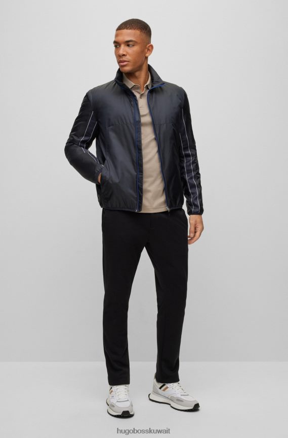 4TFNJN1087 اخضر فاتح Hugo Boss قميص بولو من القطن المتشابك مع شعار هوغو باللون الأخضر الفاتح