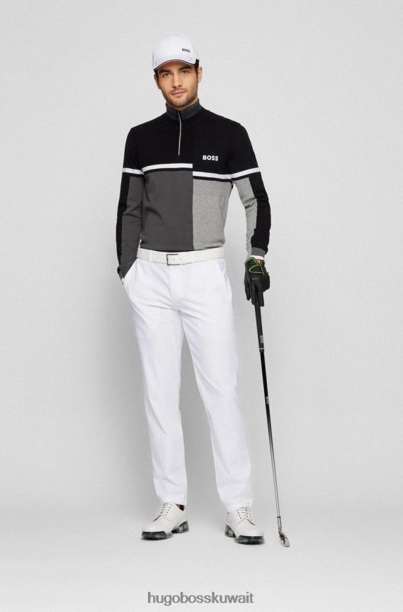 4TFNJN108 أسود/رمادي/أحمر Hugo Boss نصف زرريم 50465707 أسود