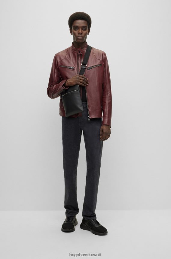 4TFNJN1091 الرمادي الداكن Hugo Boss جينز هوغو ذو قصة ضيقة باللون الرمادي الداكن من قماش الدنيم الأسود المغسول الناعم