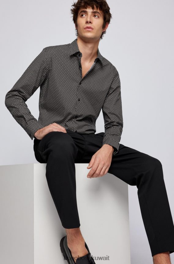 4TFNJN111 أسود Hugo Boss قميص كاجوال روني 50469201 أسود