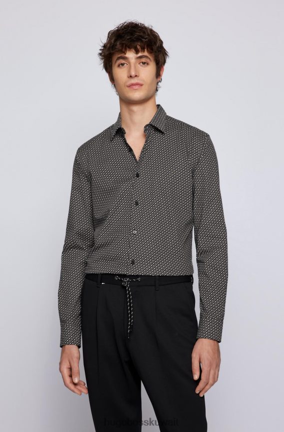 4TFNJN111 أسود Hugo Boss قميص كاجوال روني 50469201 أسود