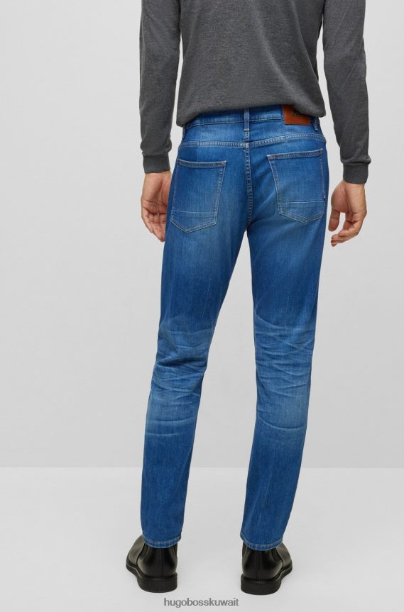 4TFNJN1126 أزرق Hugo Boss جينز هوغو الأزرق بقصة ضيقة من الدنيم الإيطالي الأزرق مع القطن العضوي