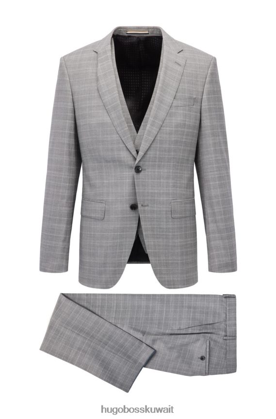 4TFNJN112 رمادي Hugo Boss بدلة 3 قطع H-ضخمة 50468922 رمادي