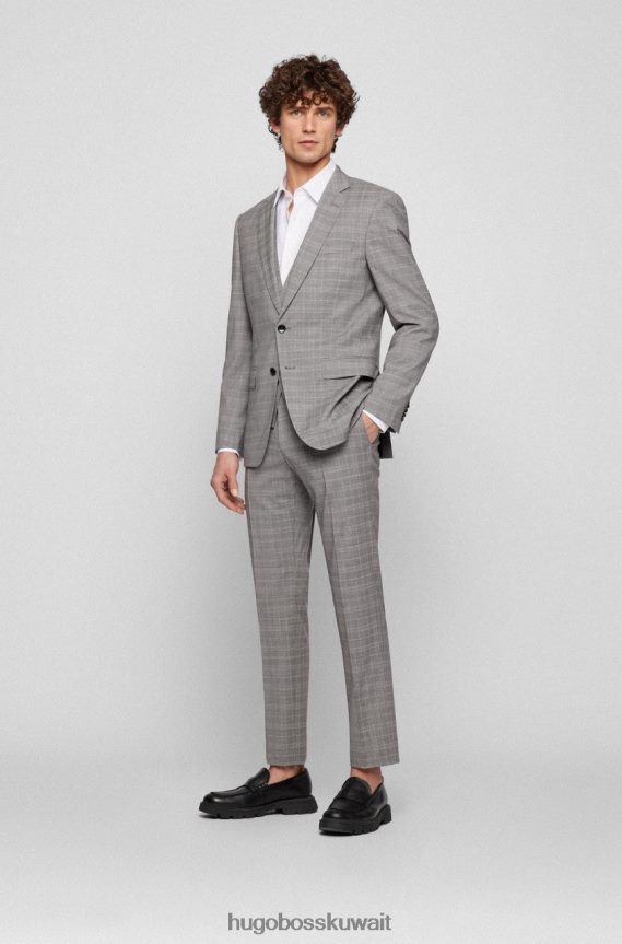 4TFNJN112 رمادي Hugo Boss بدلة 3 قطع H-ضخمة 50468922 رمادي