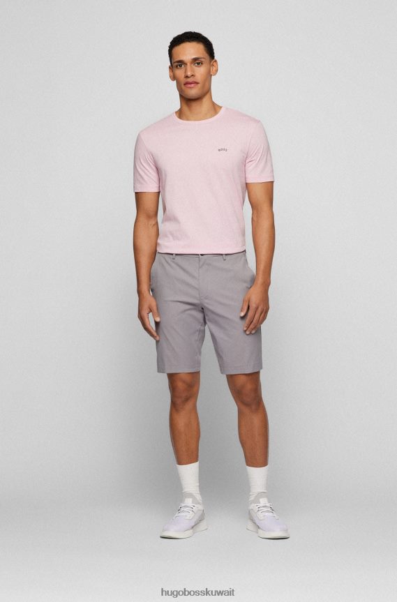 4TFNJN1139 وردي فاتح Hugo Boss تيشيرت بشعار Hugo باللون الوردي الفاتح والمقاس العادي من القطن العضوي