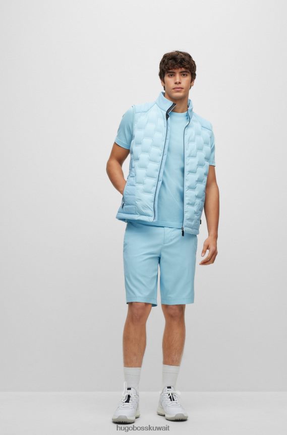 4TFNJN1144 أزرق فاتح Hugo Boss تيشيرت بشعار Hugo ذو قصة عادية باللون الأزرق الفاتح من القطن العضوي