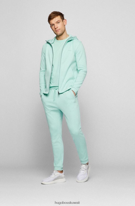 4TFNJN1148 اخضر فاتح Hugo Boss تيشيرت بشعار الماركة باللون الأخضر الفاتح من القطن العضوي من Hugo