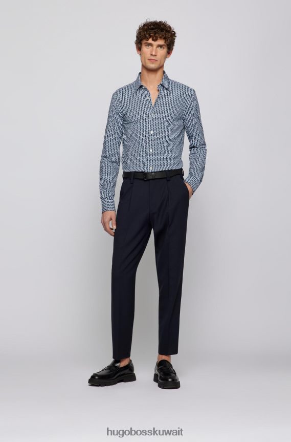 4TFNJN115 أزرق غامق Hugo Boss قميص كاجوال روني 50468969 أزرق داكن