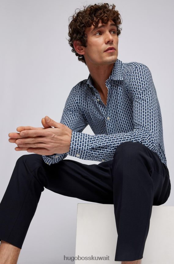 4TFNJN115 أزرق غامق Hugo Boss قميص كاجوال روني 50468969 أزرق داكن
