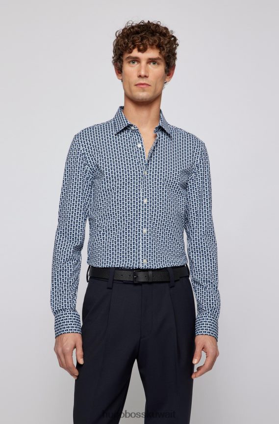 4TFNJN115 أزرق غامق Hugo Boss قميص كاجوال روني 50468969 أزرق داكن