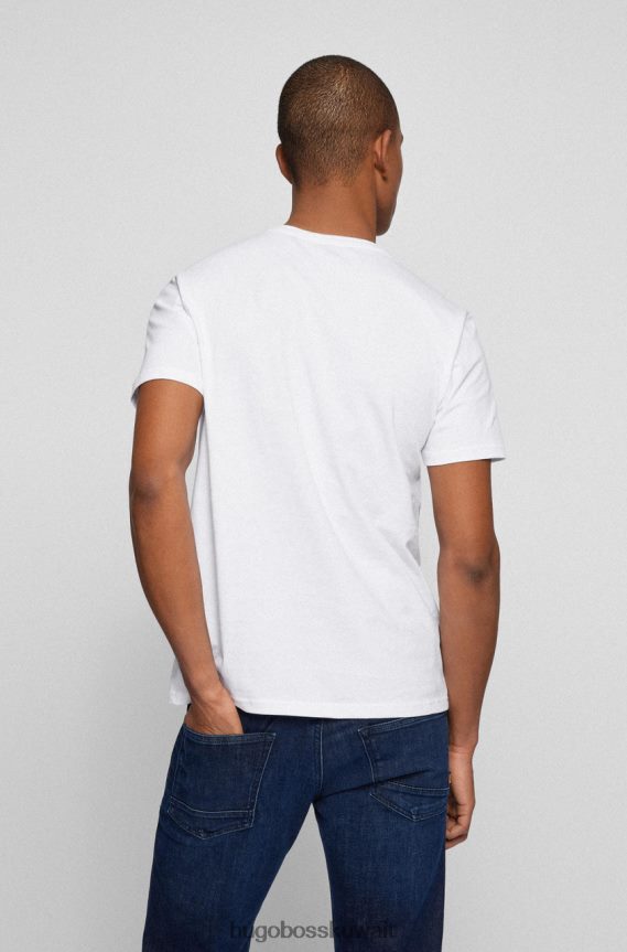 4TFNJN116 أبيض/طبيعي/وردي/أزرق داكن Hugo Boss تي شيرت Thinking4 50472655 أبيض