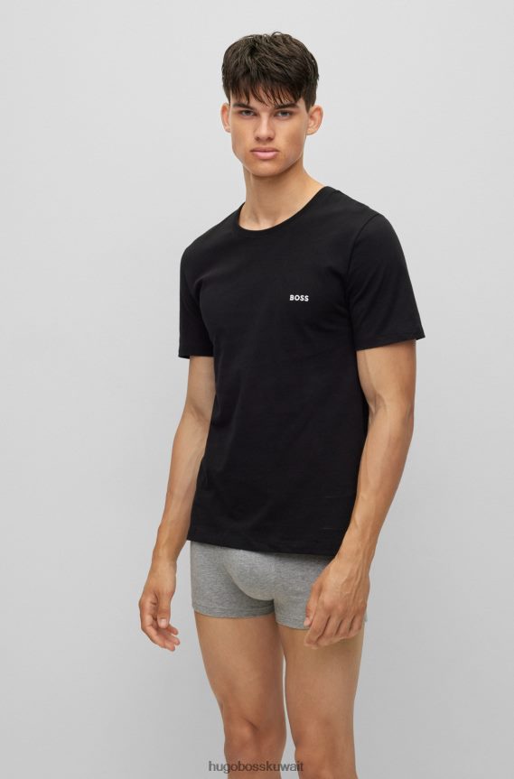 4TFNJN1250 أزرق Hugo Boss مجموعة من ثلاثة تيشيرتات داخلية من قطن الجيرسيه باللون الأزرق من Hugo