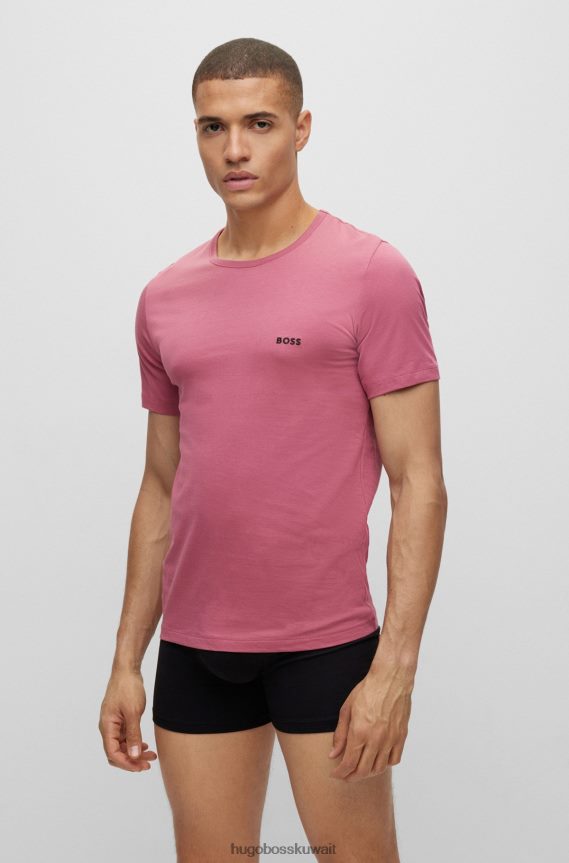 4TFNJN1253 أخضر Hugo Boss حزمة من ثلاث قمصان داخلية مصنوعة من قطن الجيرسيه باللون الأخضر من Hugo