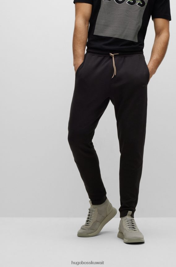 4TFNJN1287 أسود Hugo Boss بدلة رياضية من مزيج القطن باللون الأسود من Hugo مع شريط شعار