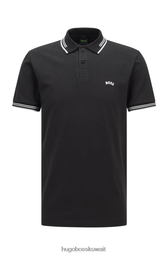 4TFNJN129 أسود / كحلي / أبيض / ذهبي Hugo Boss بولو بول منحني رقم 50469210 أسود