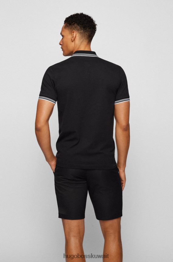4TFNJN129 أسود / كحلي / أبيض / ذهبي Hugo Boss بولو بول منحني رقم 50469210 أسود