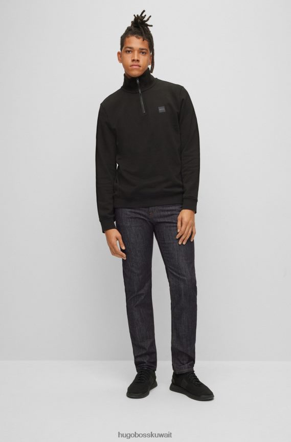 4TFNJN1317 أزرق غامق Hugo Boss هوغو جينز أزرق داكن بقصة عادية من قماش الدنيم الأزرق القابل للتمدد