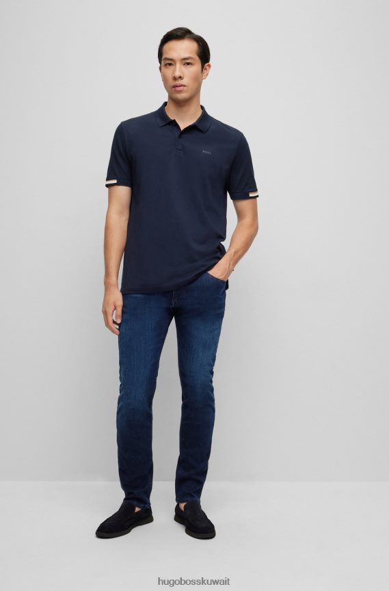 4TFNJN1325 أزرق غامق Hugo Boss جينز بقصة عادية من قماش الدنيم الأزرق الداكن فائق التمدد باللون الأزرق الداكن