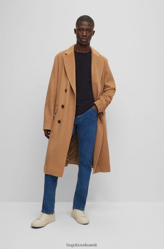 4TFNJN1329 أسود Hugo Boss تيشيرت Hugo من الجيرسي القطني باللون الأسود بقصة عادية مع رقعة الشعار