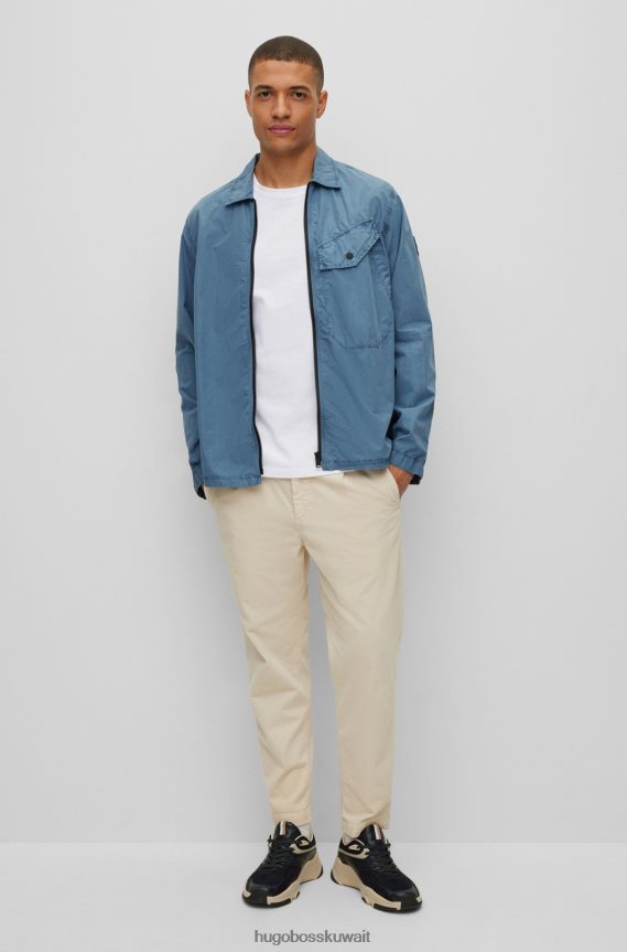 4TFNJN1332 أبيض Hugo Boss تي شيرت أبيض من القطن الجيرسي بقصة عادية مع رقعة شعار Hugo