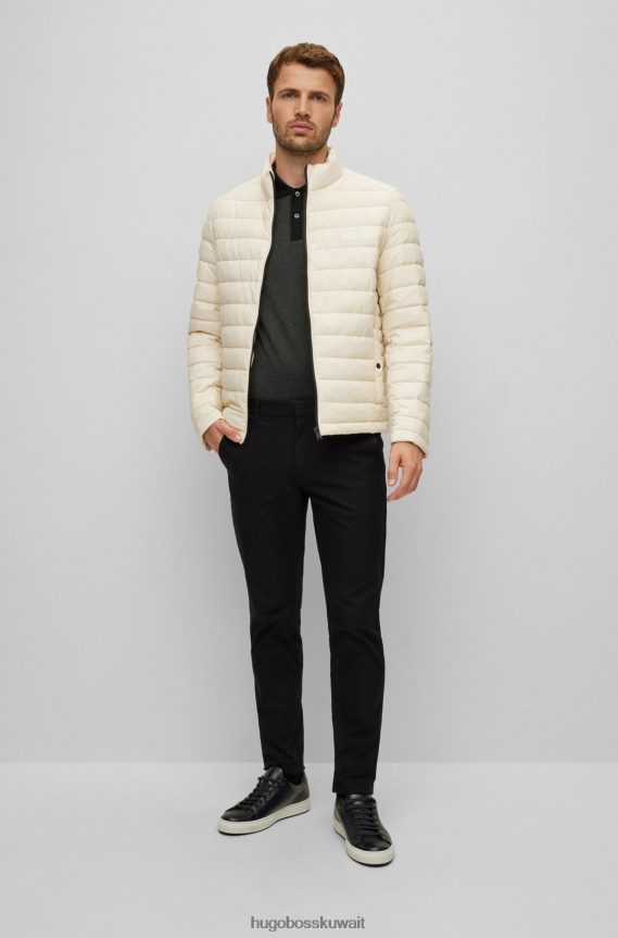 4TFNJN1336 أبيض Hugo Boss سترة مبطنة مقاومة للماء من Hugo مع شعار باللون الأبيض