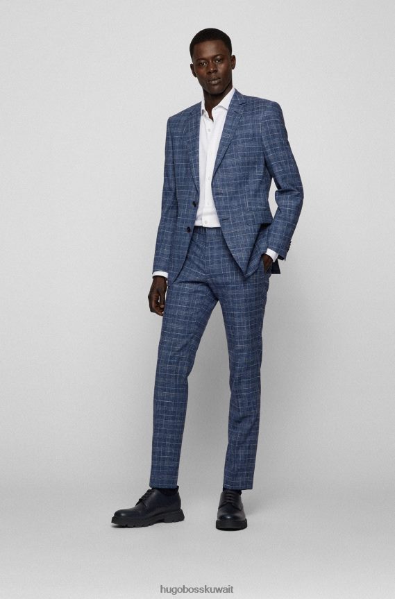 4TFNJN1349 أبيض Hugo Boss قميص بقصة ضيقة مصنوع من الجيرسي الإيطالي عالي الأداء باللون الأبيض من هوغو