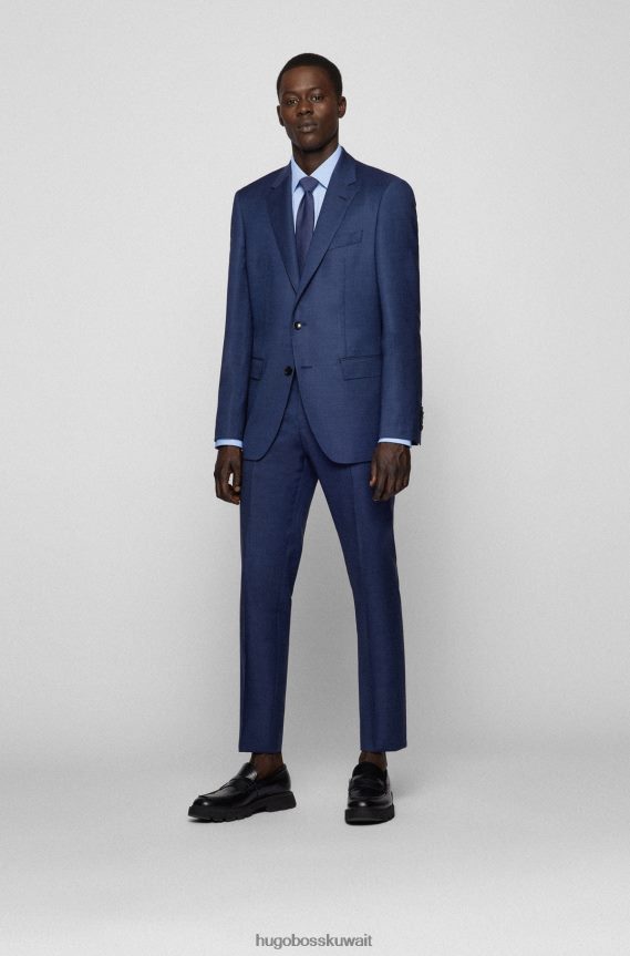 4TFNJN1352 أزرق فاتح Hugo Boss قميص هوغو ذو قصة ضيقة باللون الأزرق الفاتح مصنوع من جيرسي دوبي المطاطي عالي الأداء