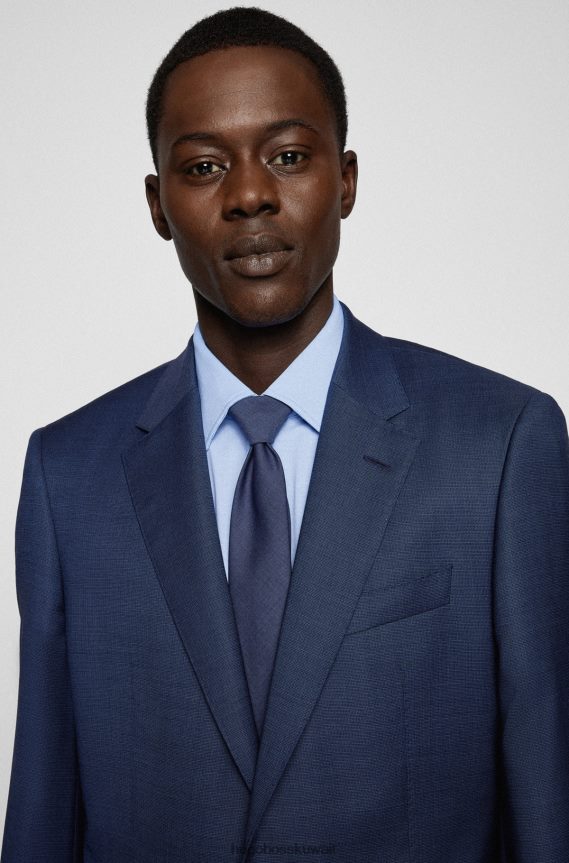 4TFNJN1352 أزرق فاتح Hugo Boss قميص هوغو ذو قصة ضيقة باللون الأزرق الفاتح مصنوع من جيرسي دوبي المطاطي عالي الأداء