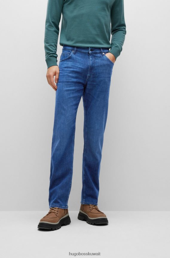 4TFNJN1378 أزرق غامق Hugo Boss جينز Hugo مريح باللون الأزرق من الدنيم الإيطالي فائق النعومة باللون الأزرق الداكن