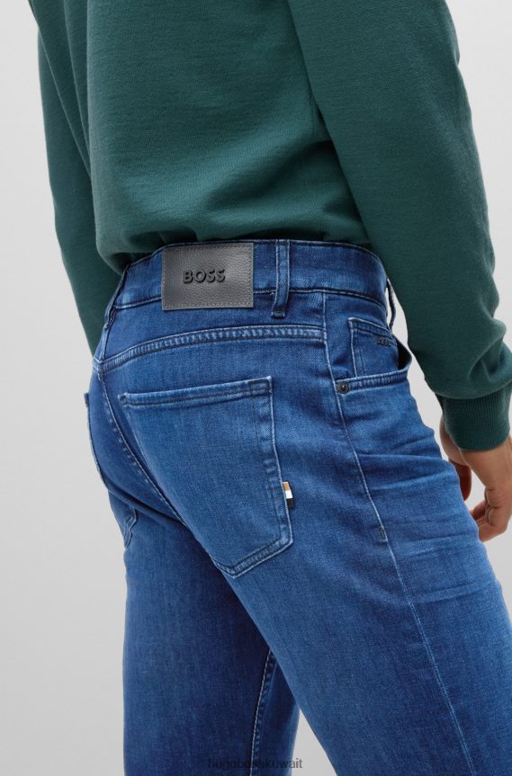 4TFNJN1378 أزرق غامق Hugo Boss جينز Hugo مريح باللون الأزرق من الدنيم الإيطالي فائق النعومة باللون الأزرق الداكن
