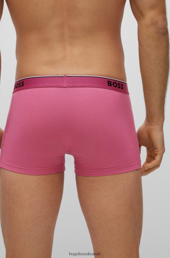 4TFNJN1400 منقوشة Hugo Boss مجموعة ثلاثة سراويل هوغو منقوشة من القطن المطاطي مع أحزمة خصر تحمل الشعار