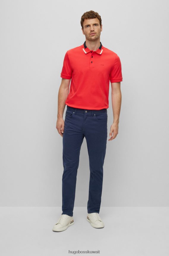 4TFNJN1401 أزرق غامق Hugo Boss جينز هوغو ذو قصة ضيقة باللون الأزرق الداكن من قماش الدنيم ذو البنية الدقيقة