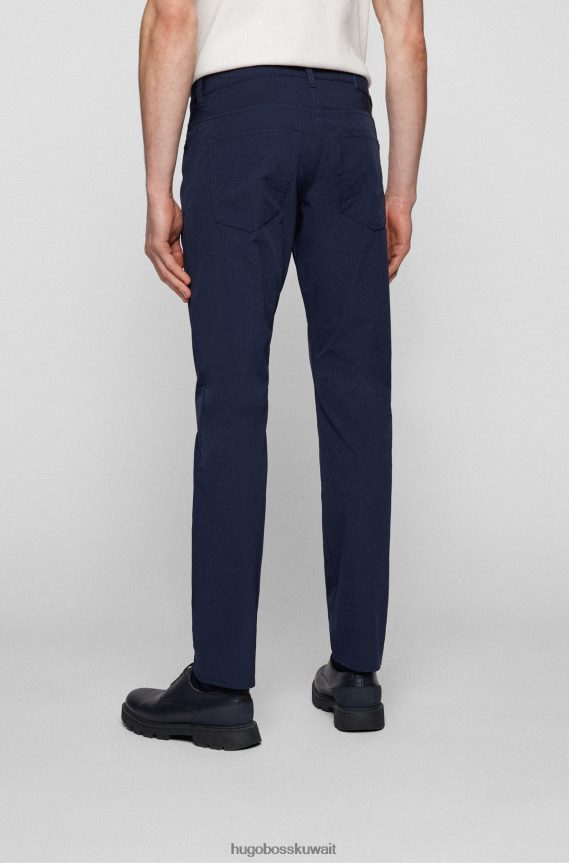 4TFNJN1403 أزرق غامق Hugo Boss بنطال جينز ضيق من قماش الدنيم المطاطي المقاوم للماء باللون الأزرق الداكن
