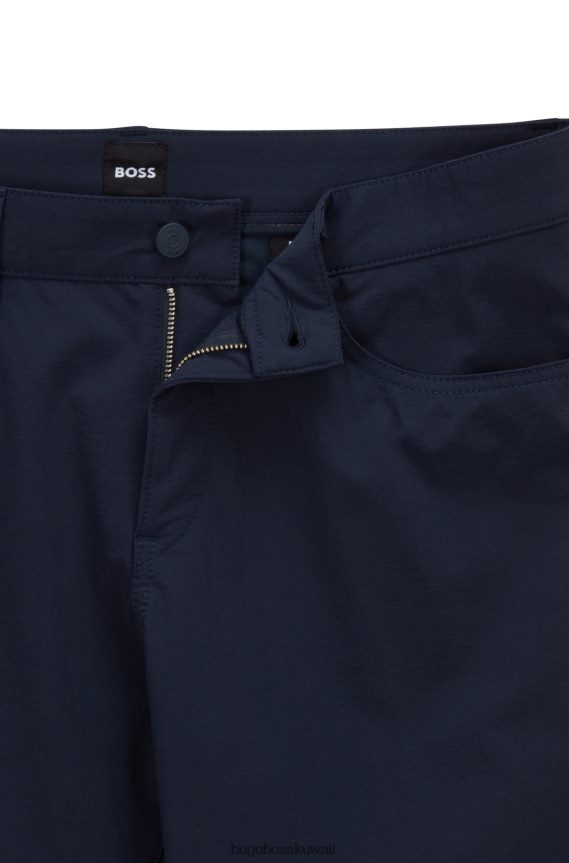 4TFNJN1403 أزرق غامق Hugo Boss بنطال جينز ضيق من قماش الدنيم المطاطي المقاوم للماء باللون الأزرق الداكن