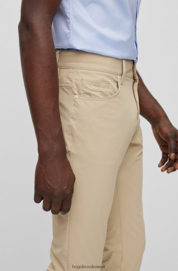 4TFNJN1404 البيج الفاتح Hugo Boss بنطال جينز ضيق باللون البيج الفاتح من قماش الدنيم المطاطي المقاوم للماء