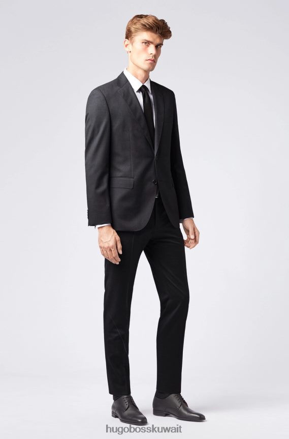 4TFNJN140 أسود/كحلي/شار Hugo Boss بدلة جونستون 50318521 باللون الأسود