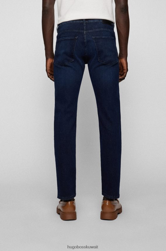 4TFNJN1413 أزرق غامق Hugo Boss جينز هوغو ذو قصة ضيقة باللون الأزرق الداكن من قماش الدنيم فائق التمدد باللون الأزرق الداكن