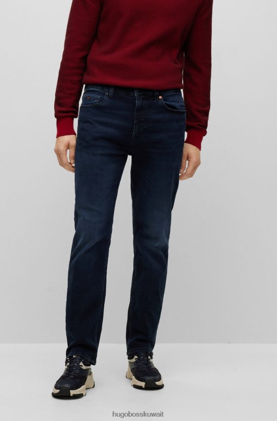 4TFNJN1419 أزرق غامق Hugo Boss بنطلون جينز Hugo باللون الأزرق الداكن مريح من قماش الدنيم المريح باللون الأزرق والأسود